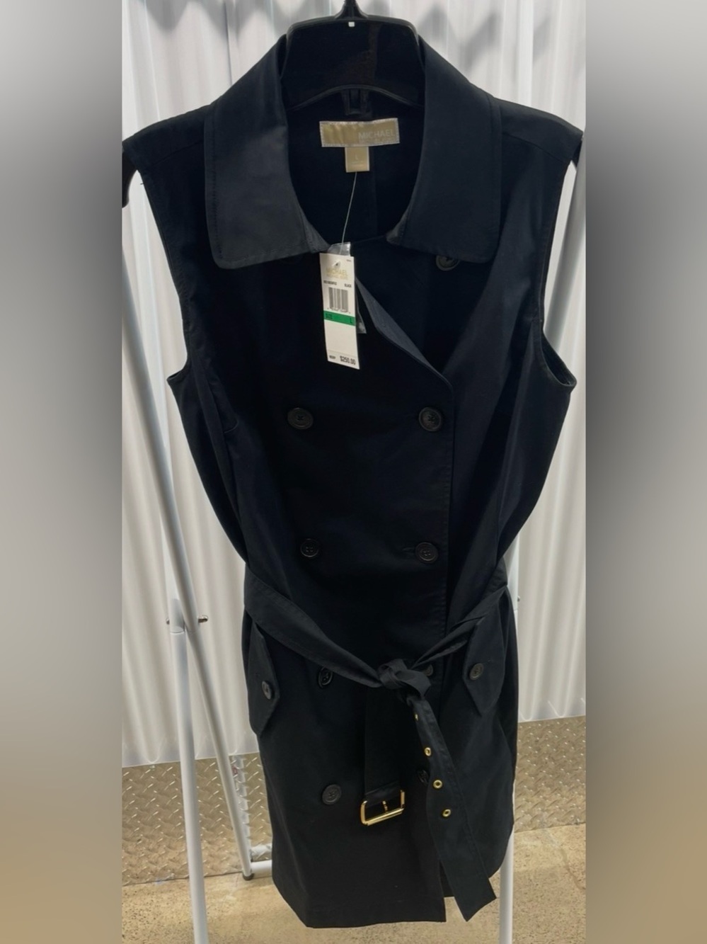 MICHAEL Michael Kors Black Sleeveless Trench Dress